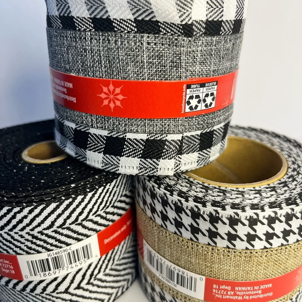 Holiday Christmas Crafter’s Ribbon 25ft Lot Of 6 Contemporary Patterns Target‎